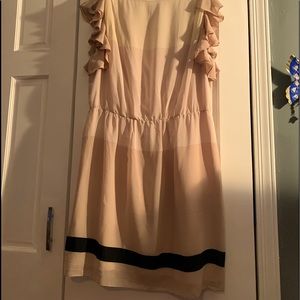 Loft cream and blush dress